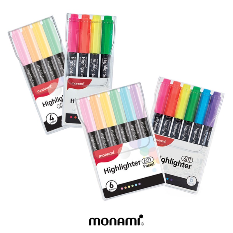 Monami Model 601 Highlighter Set Reflective Color/Pastel | Shopee ...