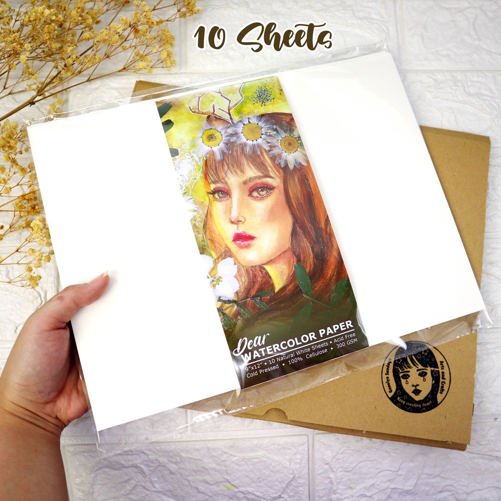 Dear Watercolor Paper 300gsm 9x12 32 And 10 Sheets By Genelyn Sandaga Shopee Philippines 1253