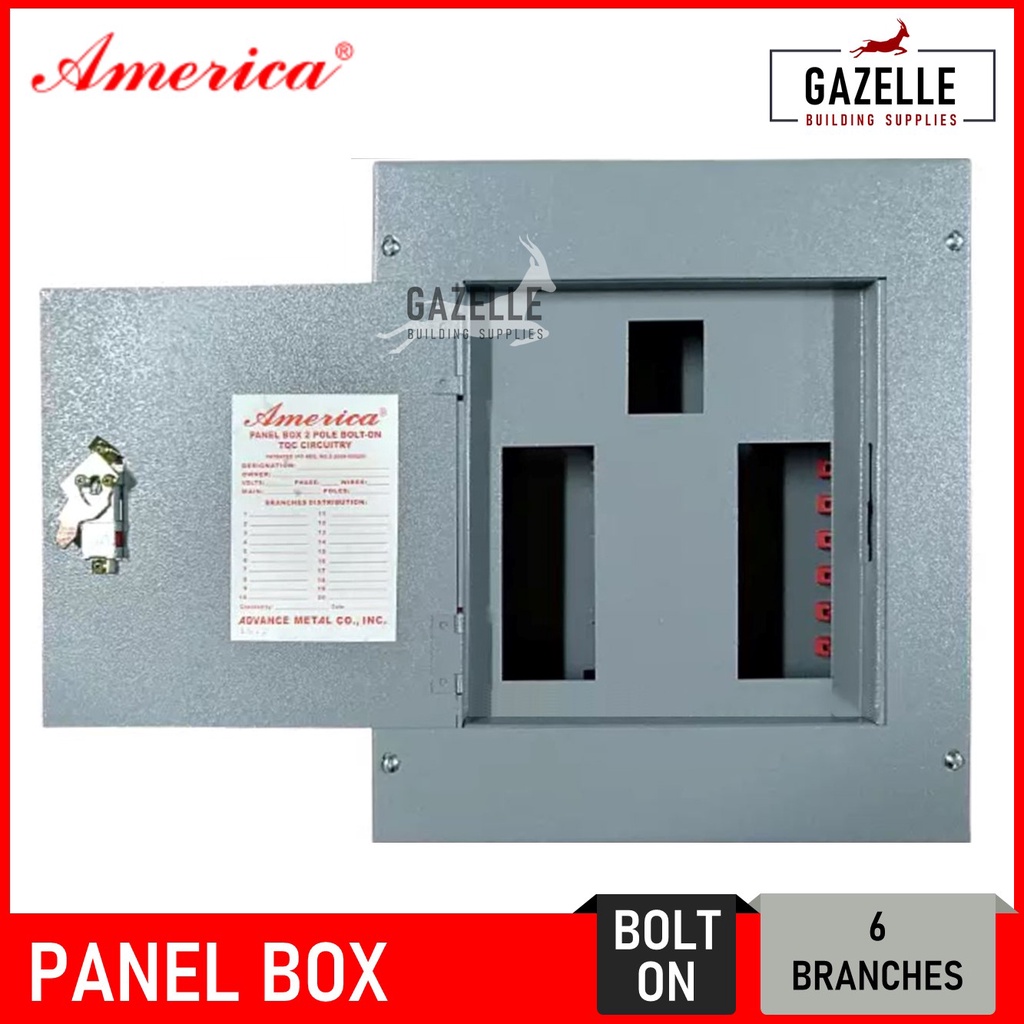 America Panel Box for 2-Pole Bolt-on Breakers 4-10 Branches | Shopee ...