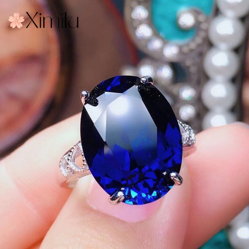 XIMILU♥New Style Luxury Sapphire Deep Ring Girls Jewelry Vintage Cute ...