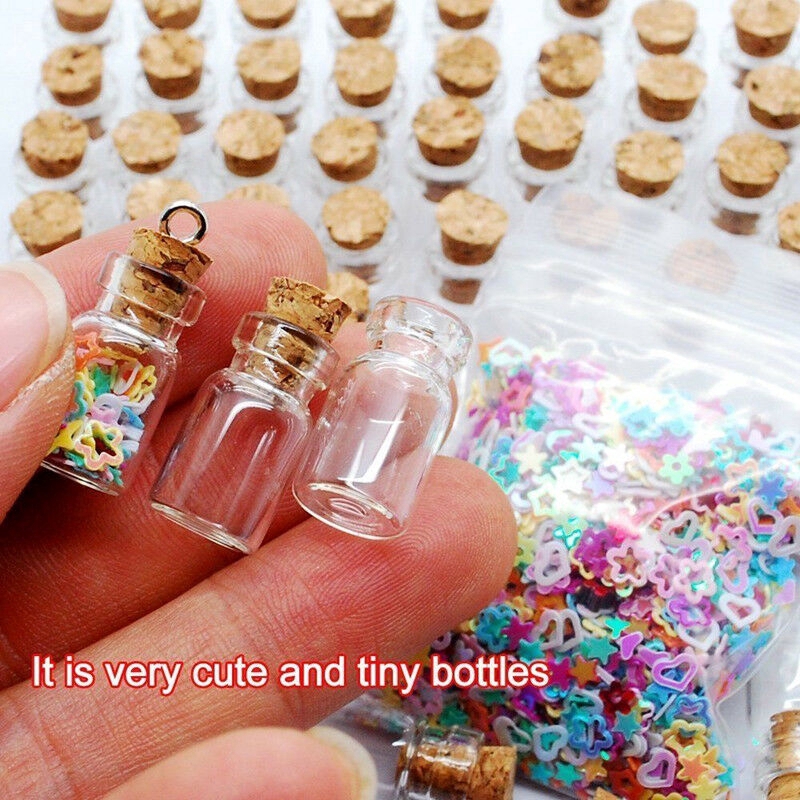 thumbnail image 2 of The Twiddlers 12x Mini Glass Bottles With Cork – 50ml – Wedding Favors, DIY Crafts 2 of 6