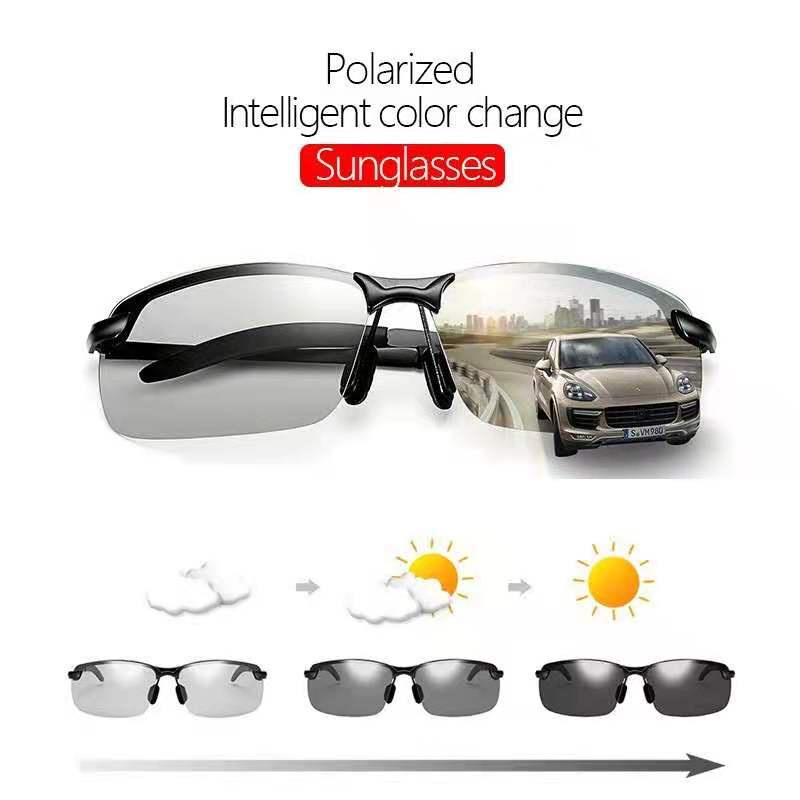 Photochromic Glasses Color-changing sunglasses men's polarized driving ...