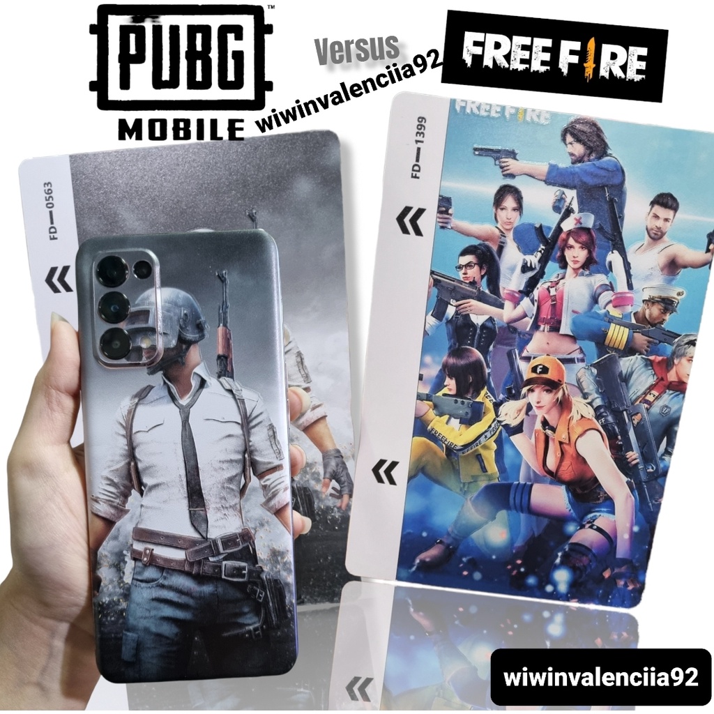 BACK Skin Sticker PUBG/FreeFire OPPO A18 A38 A77s A57 2022 A78 A54 A74-4G  5G A95 A96 A76 A53 A33 A52 A92 A16E A16K A16 A15 A15S A11K A1K A3S A5S A7 