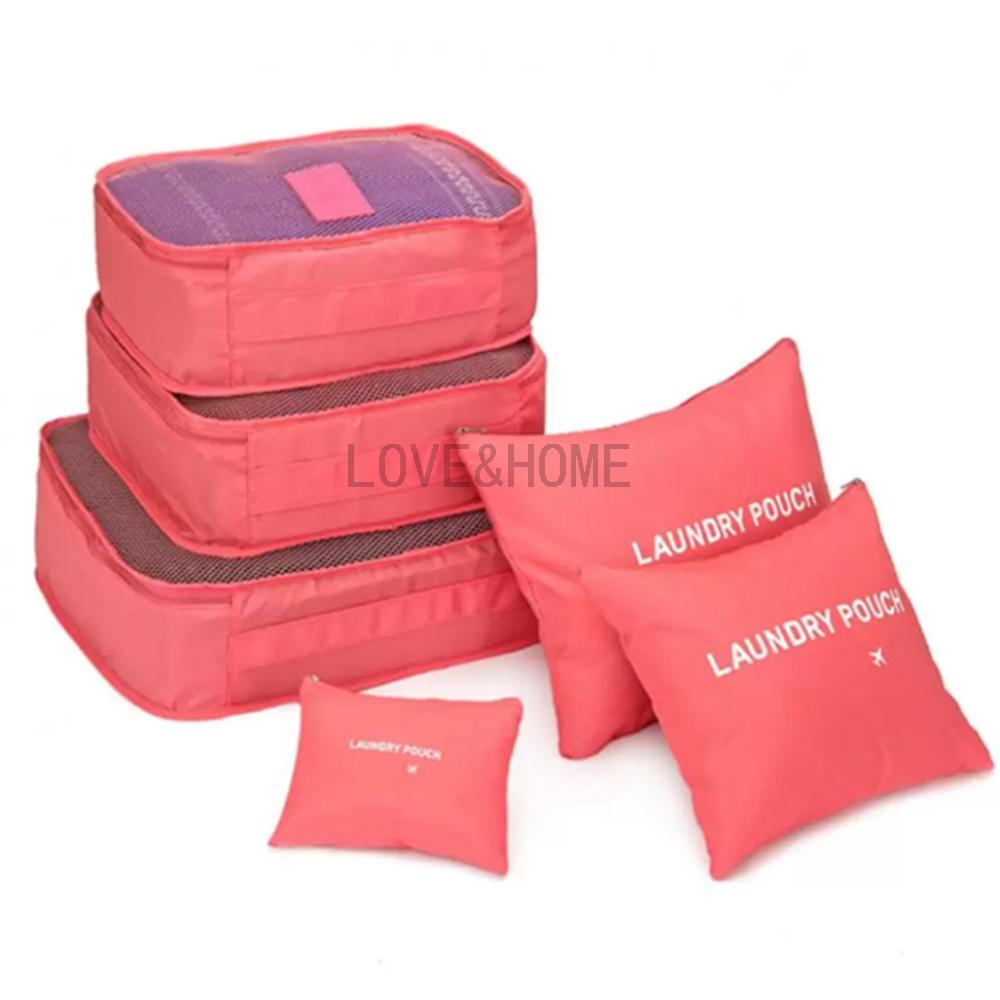 hot saleBVS 6 in 1 Secret Pouch Travel Organizer Set (Peach Pink ...