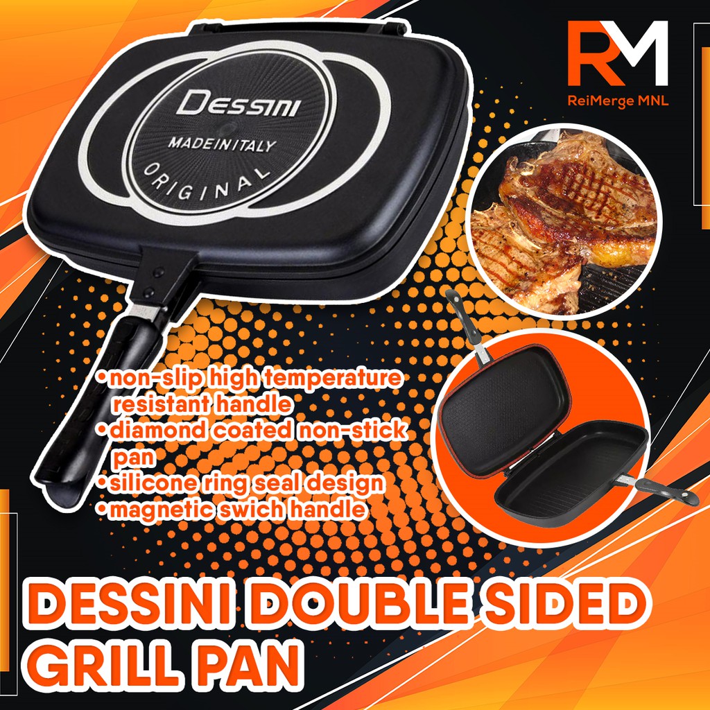 ORIGINAL Dessini Cookware Set Italy 36cm Double Grill Pan Pressure Cooker Double Nonstick