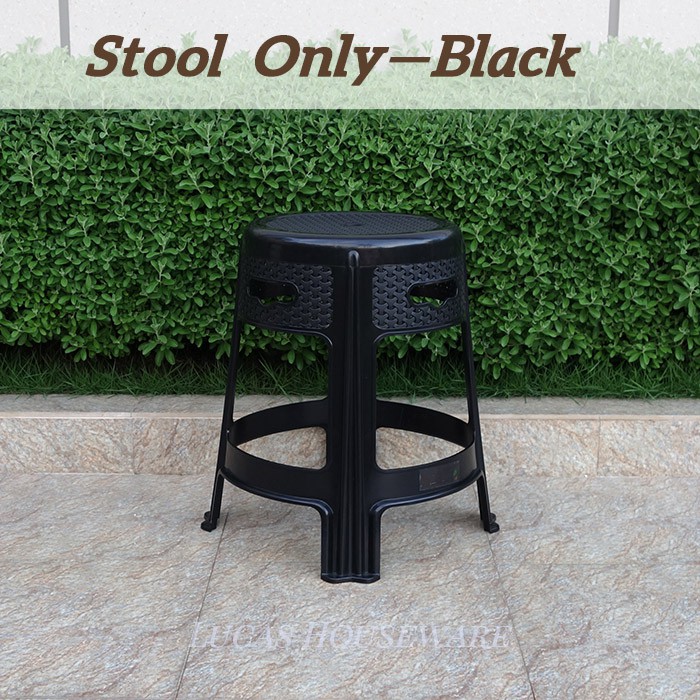 4PCS HEAVY-DUTY RATTAN ROUND STOOL / OUTDOOR OR INDOOR STOOL / PLASTIC ...