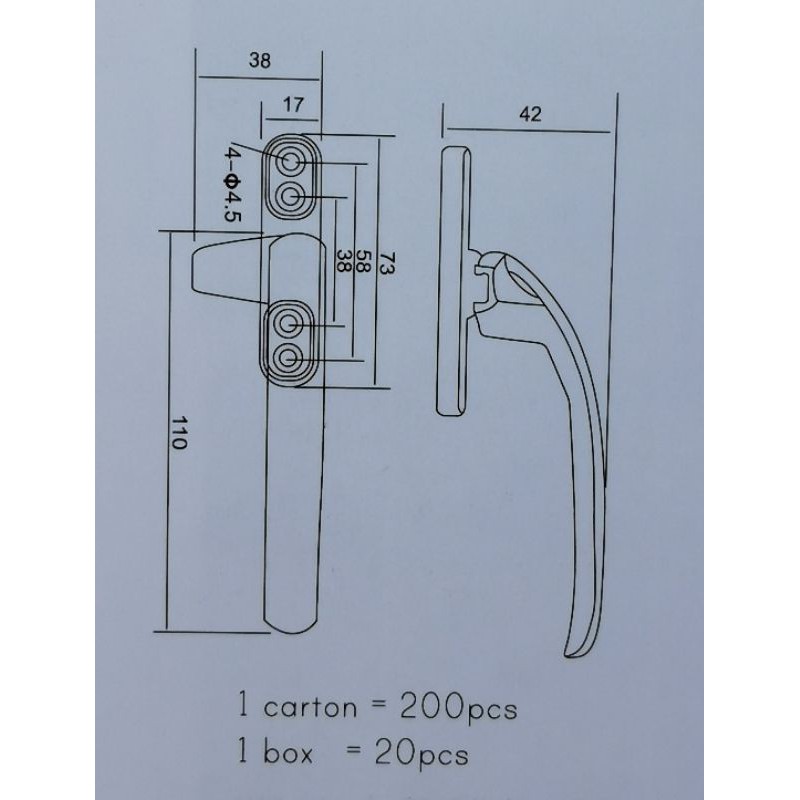 Casement window handle 440, glass window handle, glass window handle