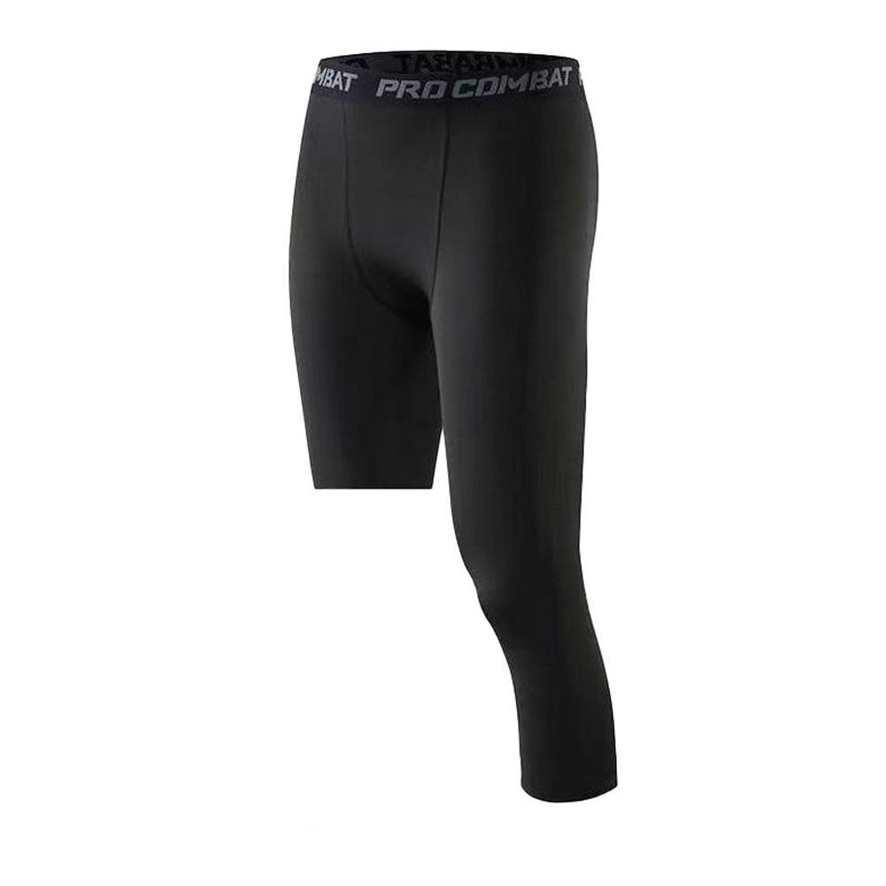Single leg Basketball Tights Sports Compression Shorts Cycling Running Training Bottom Pants For Men