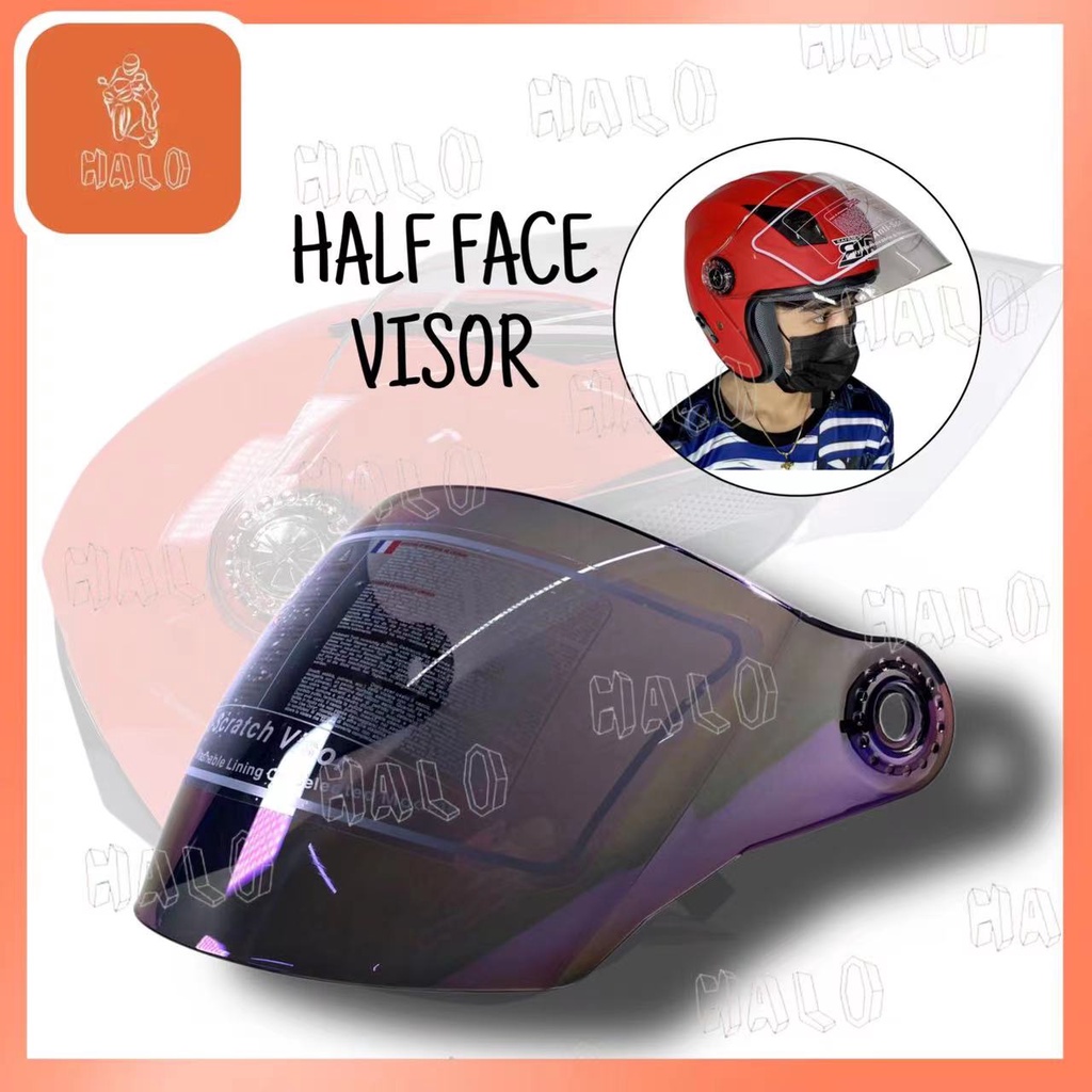[HALO MOTOR] MOTORCYCLE HELMET VISOR FOR 007 RXR HALF FACE Shopee