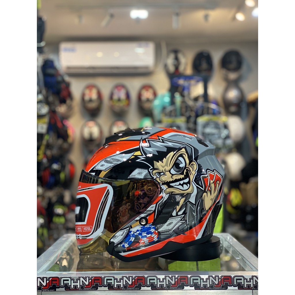 ID VENOM HALF FACE MADE IN THAILAND DUAL VISOR HELMET | Shopee Philippines