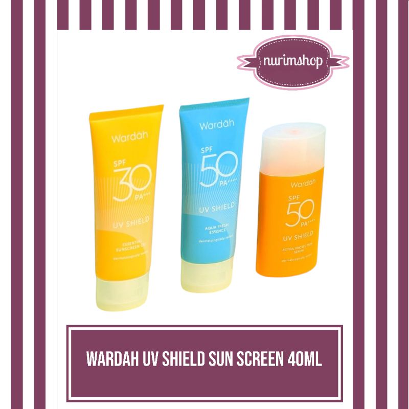 Wardah UV SHIELD SUN SCREEN 40ml | Spf30pa++++ | Spf50pa++++ | Spf50pa ...