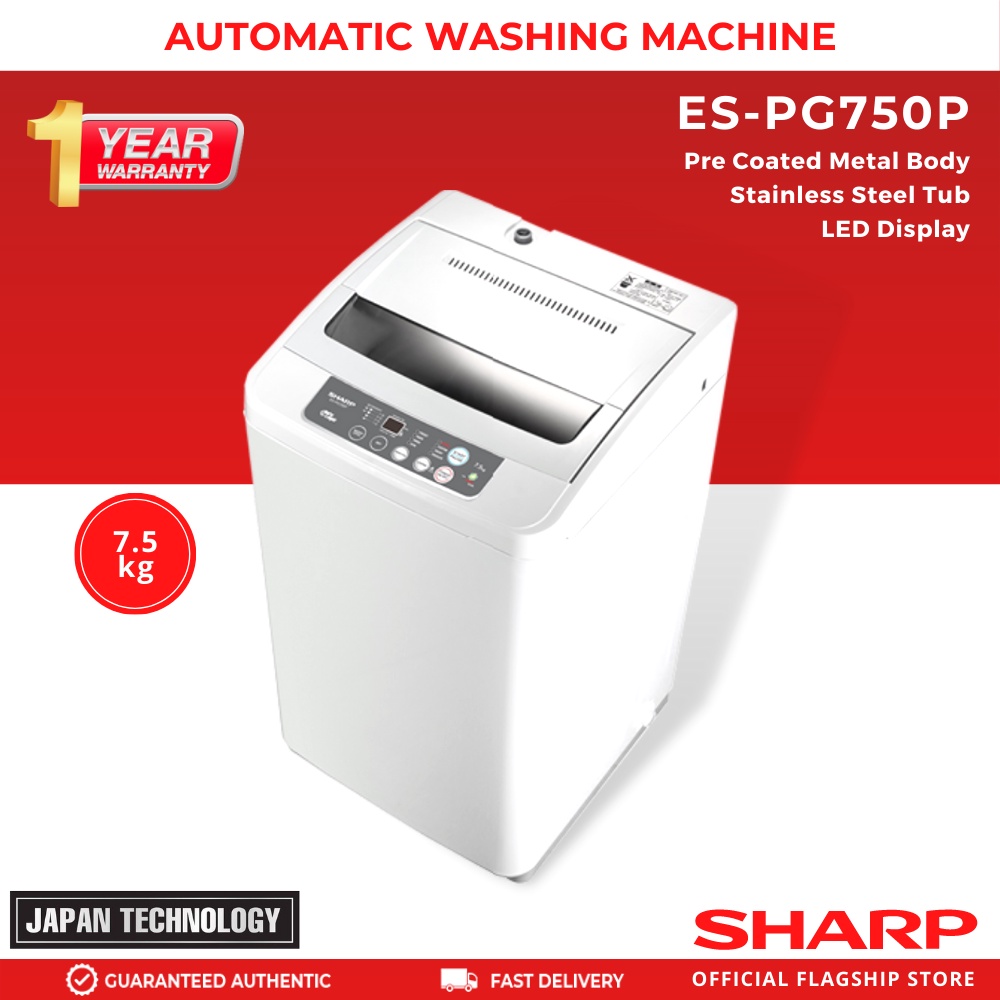 Sharp ESPG750P 7.5 kg Fully Automatic Washing Machine (NCR Delivery