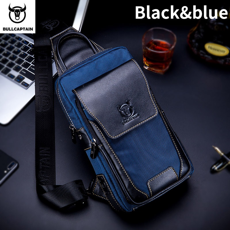 BULLCAPTAIN Men's Fashion New Genuine Leather Men's First Layer Cowhide