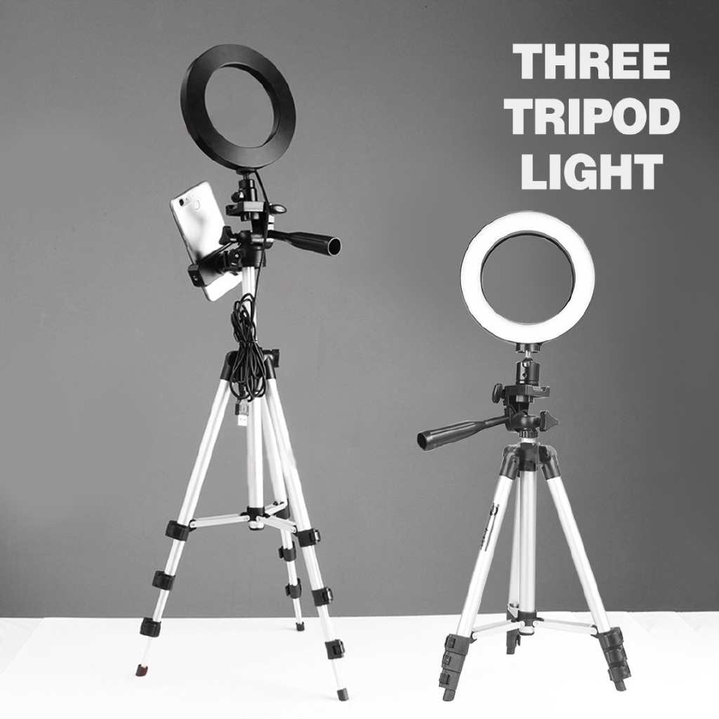 tripod for phone and camera with ring light