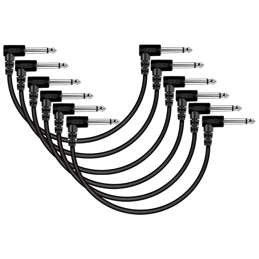 6Pcs/set Effect Pedals Patch Audio Cable Leads 6.35 Angled Plug Low