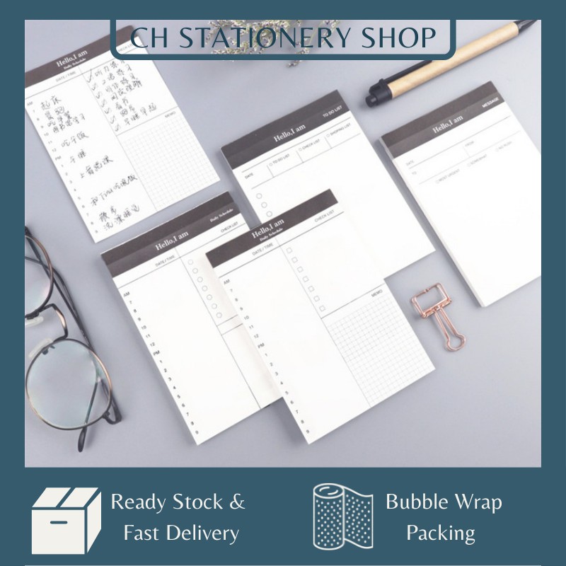 50 Sheet Desk Memo Pad Check List ToDo List Note Pad Daily Schedule ...
