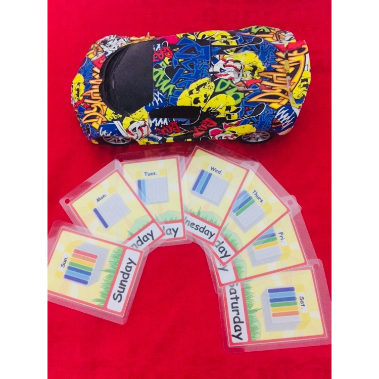 Laminated Flashcards for Kids Days of the Week Flashcards with ring