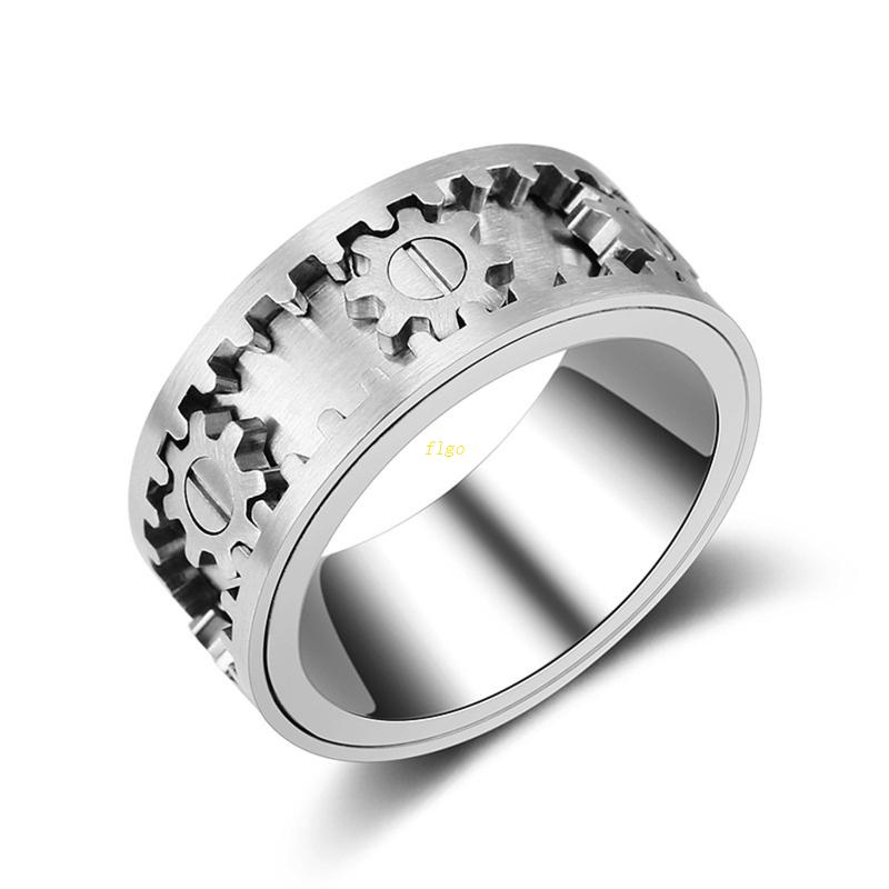 flgo Stainless Steel Rings Spinner Rings for Women Man Gear Celtic Ring ...