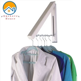 Closet Storage Hooks White Foldable Clothing Rack Storage Drying