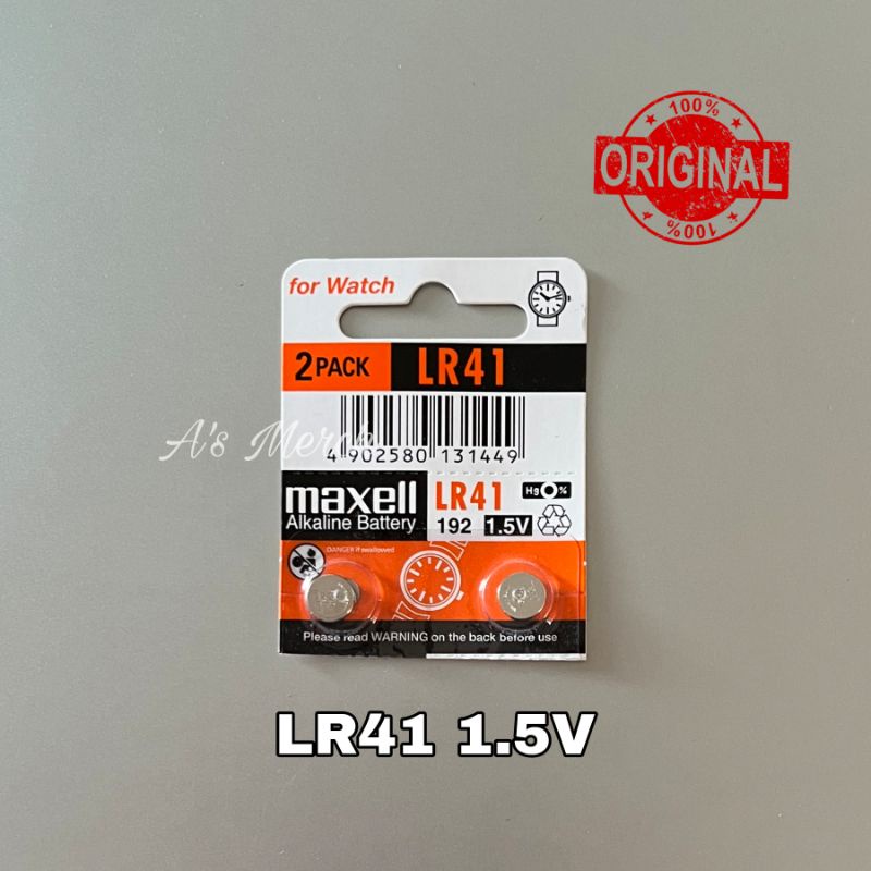 Original Maxell Lr41 1.5v LR41 Alkaline battery Made in Japan Shopee