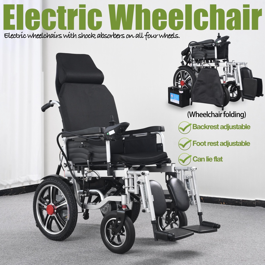 Electric wheelchair folding portable elderly disabled intelligent full  automatic wheelchair elderly electric