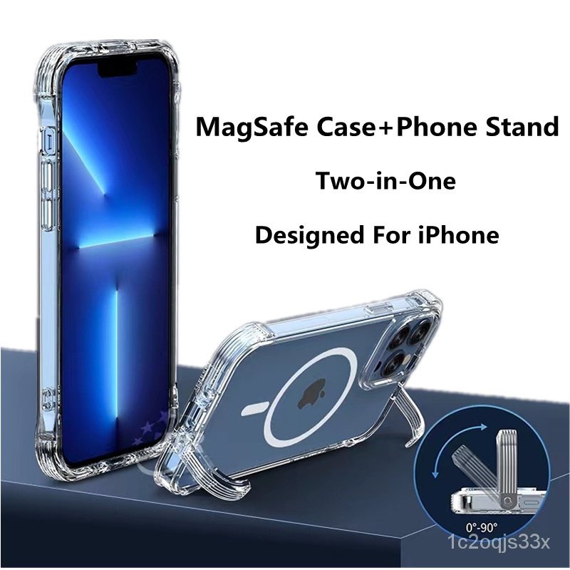 16]iPhone 13 Clear Case Magsafe Phone Case + Phone Holder For iPhone 13 Pro  Max 13 Pro 12 Pro Max 1