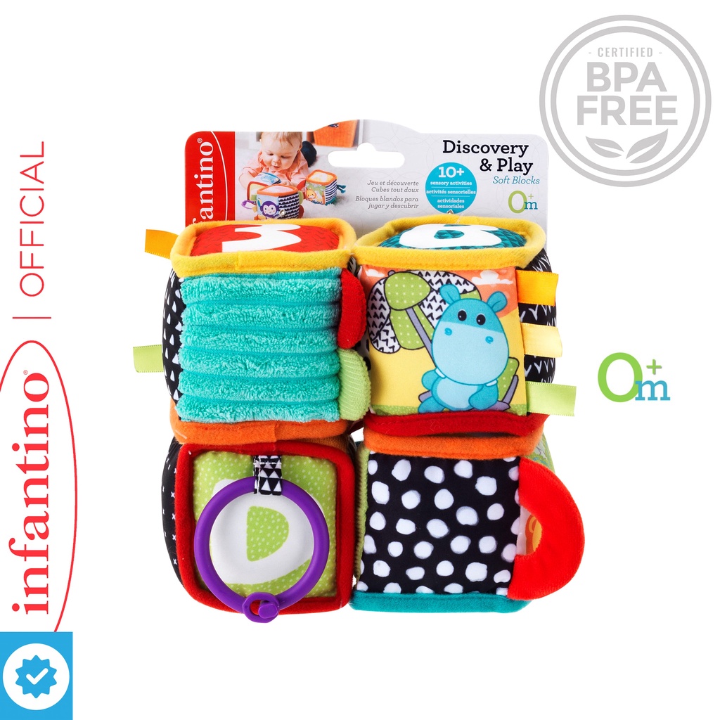 Infantino Discovery & Play Soft Blocks Educational Plush Toy Shopee