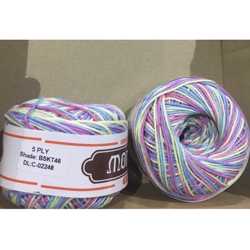 5ply Monaco MultiCOLORed Mercerized Cotton (sold per ball) | Shopee ...