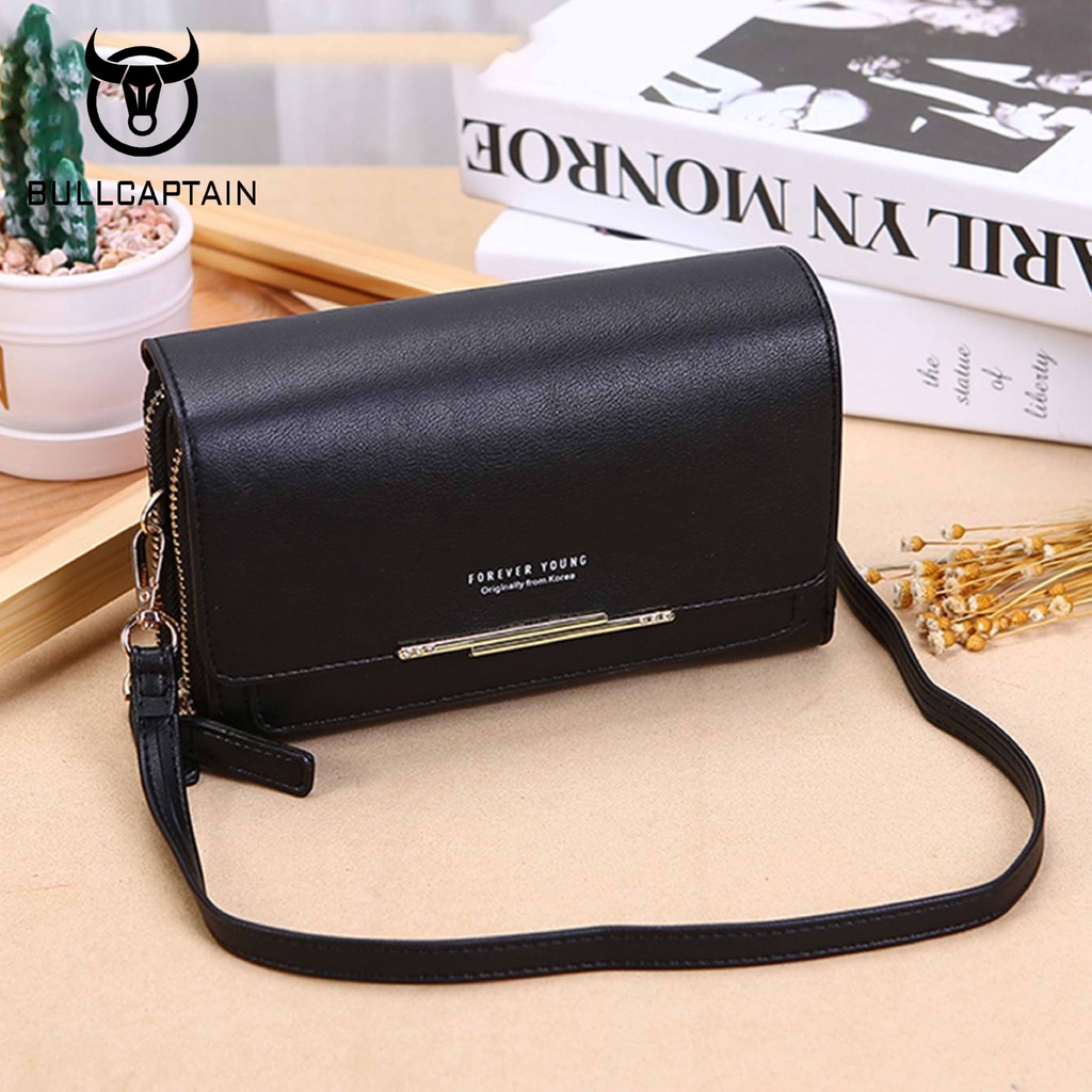 Forever Young Korean Brand Women Crossbody Shoulder Bag Fashion Flap Solid PU Leather Mobile Bag Shopee Philippines