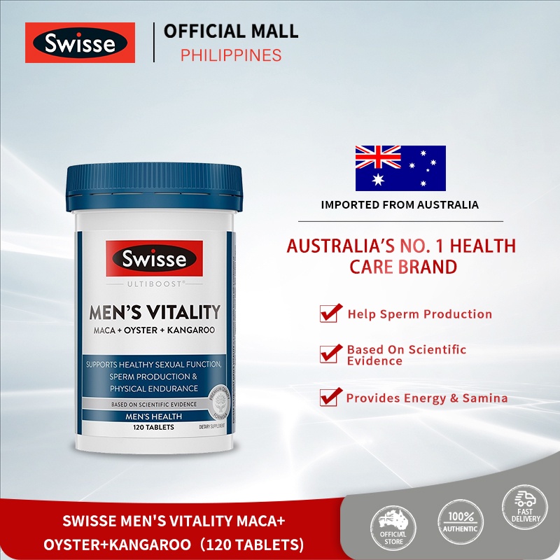 Swisse Ultiboost Men's Vitality Maca+Oyster+Kangaroo 120 Tablets ...