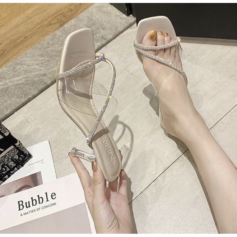 #1866 korean sandals glass heels (2INCHES) | Shopee Philippines