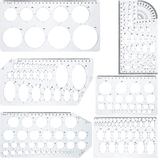 4pcs Circle Template For Drawing, Circle Stencils Drafting Tools Set  Stencil Maker Rulers ,Digital Measuring Templates Rulers For Office,  School,Build