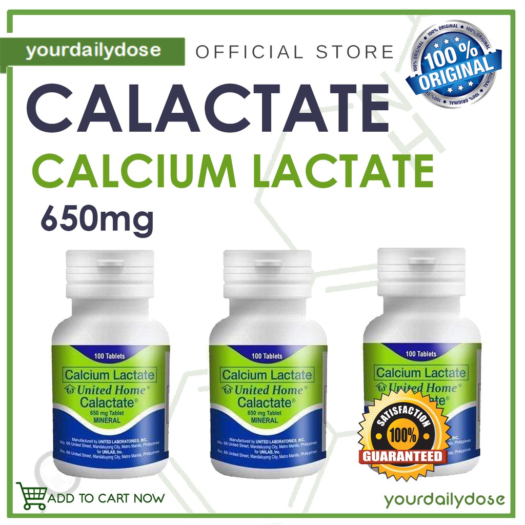 United Home Calactate (Calcium Supplements 650mg in Bottle of 100 ...