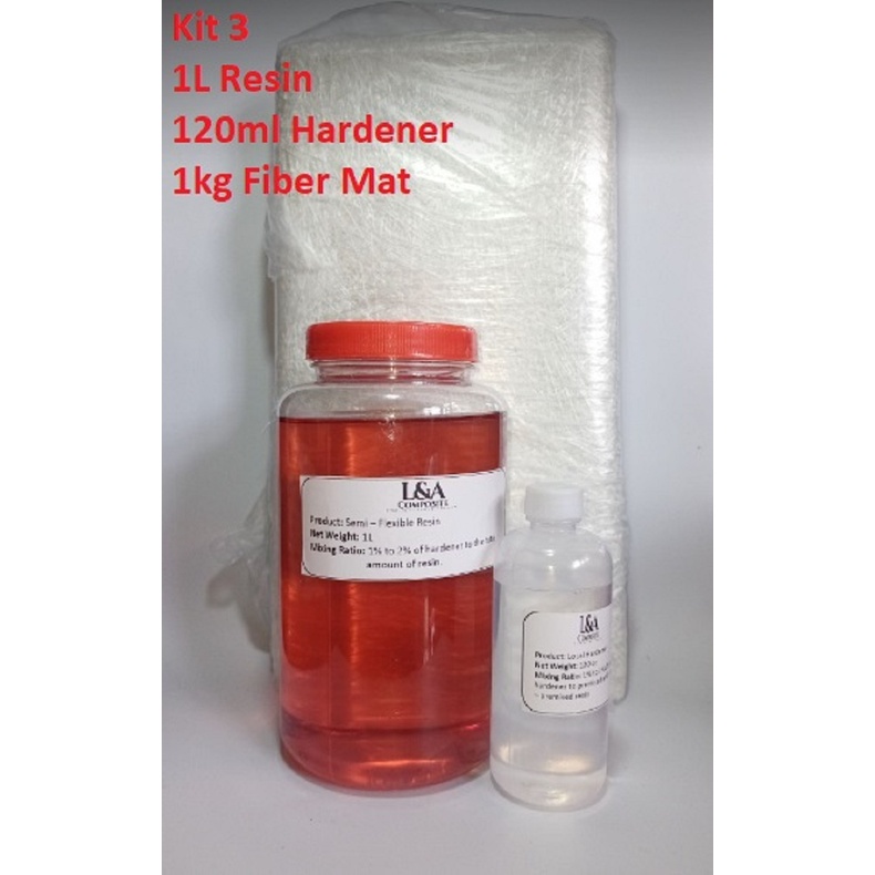 Fiberglass Set (M3) -1kg Resin, 120cc Hardener w/ 1kg CSM | Shopee ...