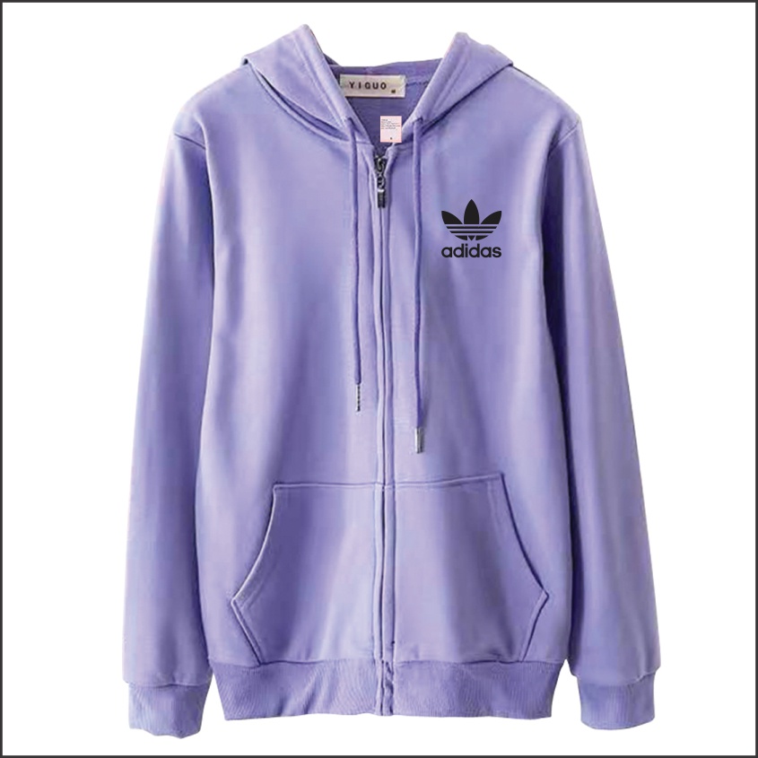 Hoodie ADIDAS jacket with zipper pocket with branded print unisex for men and women Shopee Philippines