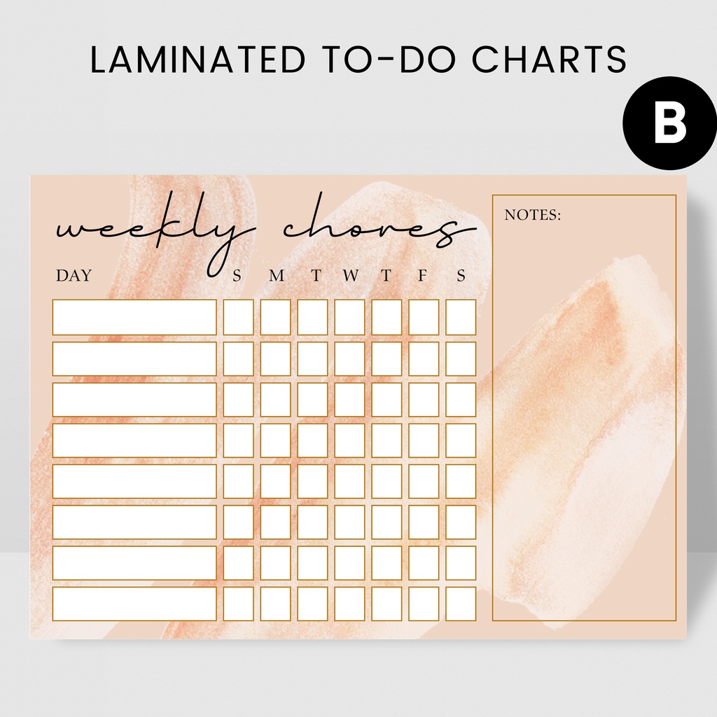 Weekly/ Daily Chore Charts | Activity Chart | Laminated Chart | Shopee ...