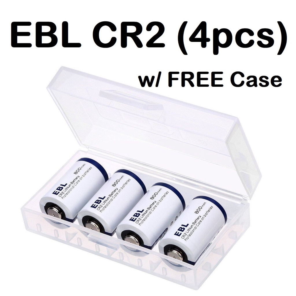 EBL CR2 (4pc) Photo Battery Lithium 3V 800mAh Single Use CR2 CR 2