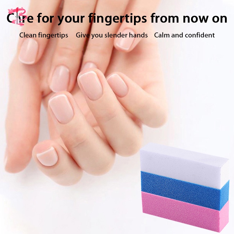 1pc Pink Blue White Sanding Sponge Nail File Nail Buffer Nail Tool MY ...