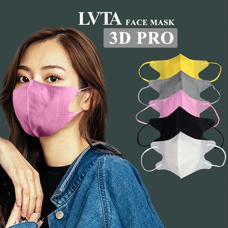 3D Pro Face Mask 10PCS Per Pack LVTA Brand Breathable High-Quality 3PLY ...