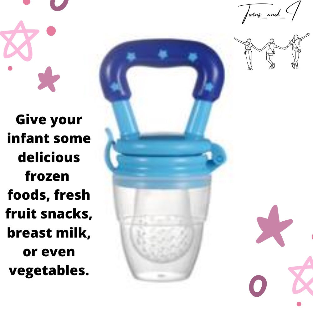 Twins_and_I Baby Fruit Feeder Pacifier set of 2 Strainer net (silicone