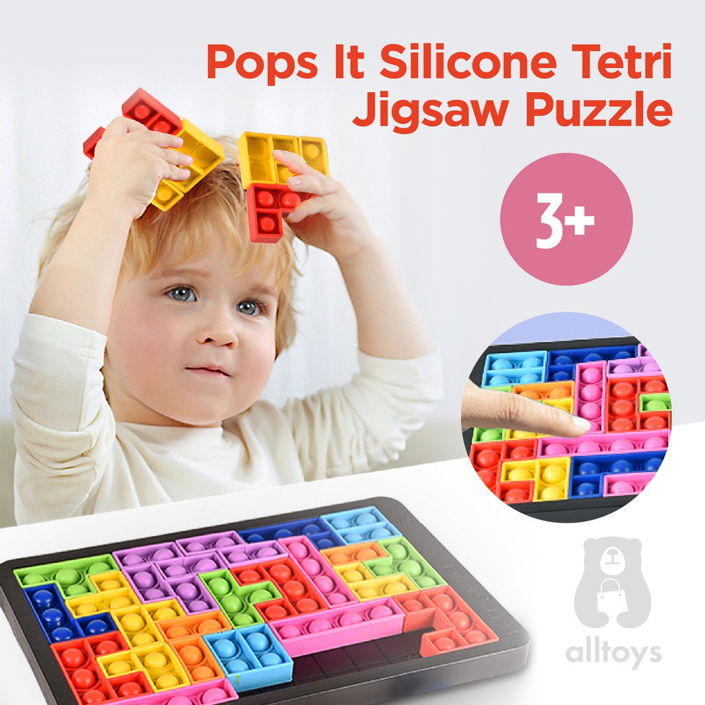 Tetris Push Pop Board Sensory Bubble Pop It Fidget Toys Pop Learning ...