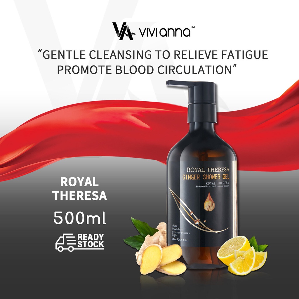Original 500ML Thailand Ginger Shower Gel, Natural Ginger Root Dry Skin