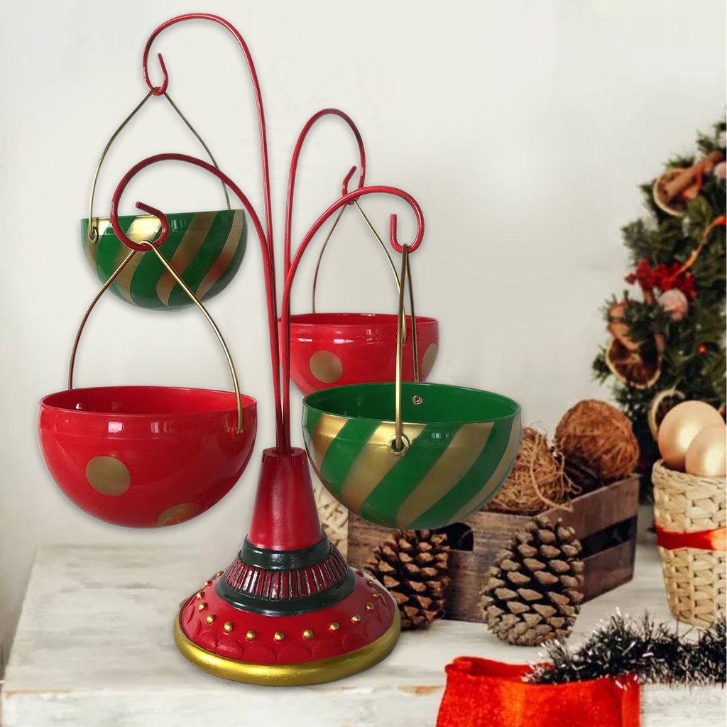 [AMLESO2] Merry Snack Bowl Stand Fruit Plates with Removable Basket