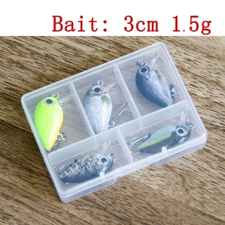 SEALURER 5PCS/Lot 1.8g 3cm Topwater 0.1-0.5m Wobbler Japan Mini Crankbait  5Baits with Plastic Box Fly Fishing Lure Crazy Wobbler