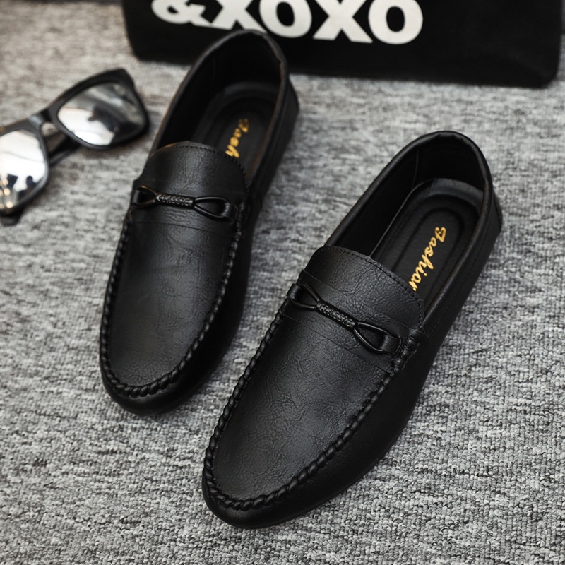 korean Leather shoes men's summer breathable men's shoes casual shoes ...