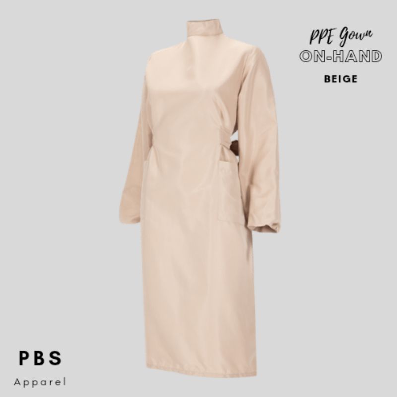 PBS "BEIGE" PPE GownIsolation Gown Lab GownSmock Gown Shopee