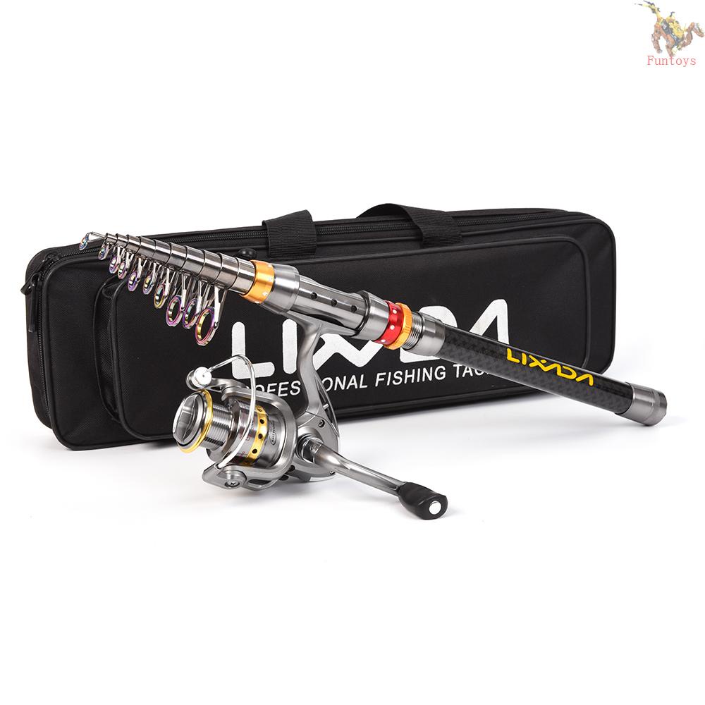 FUTO Lixada Telescopic Fishing Rod and Reel Combo Full Kit Carbon Fiber