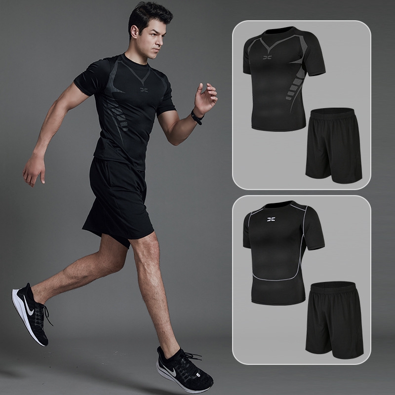 Men's Tight Sportswear Suits Running Sport Sets Jogging Compression Sports  Clothing Training Pants Fitness Jacket Workout Shorts