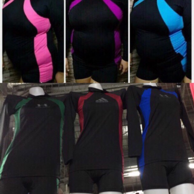 Unisex Rash Guard Black/Navy Blue Combi Details | Shopee Philippines