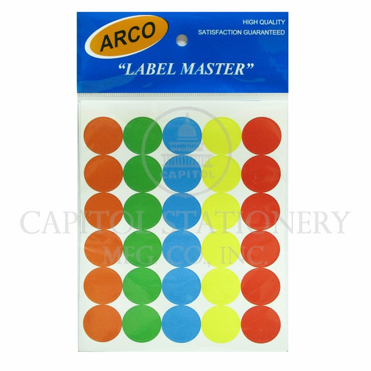 ARCO ROUND STICKER/ LABEL STICKER C8499B 19D 30S 6SHEETS. | Shopee ...